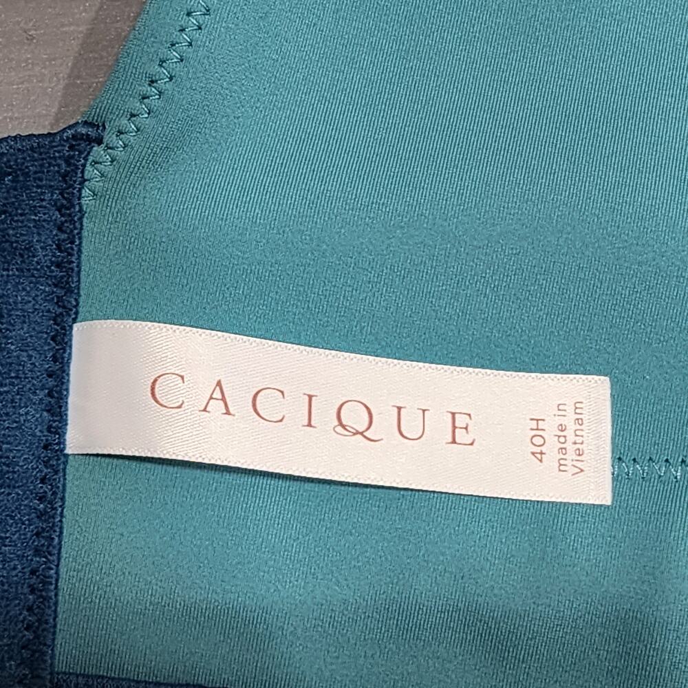 Cacique Bra 40H Backsmoother Lightly Lined Full‎ Coverage Aqua/Blue - Picture 10 of 10